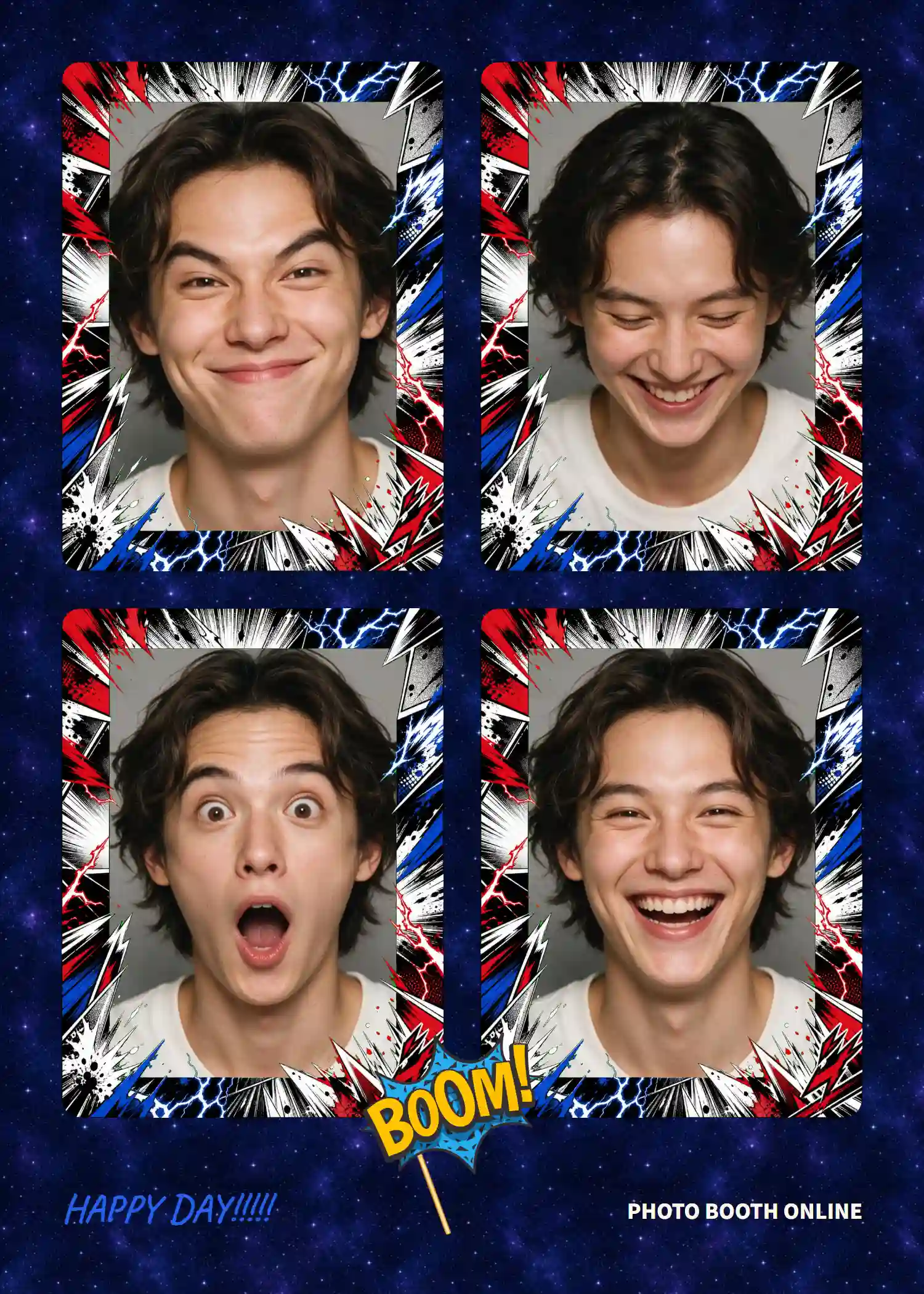 photobooth online 4-cut picture example